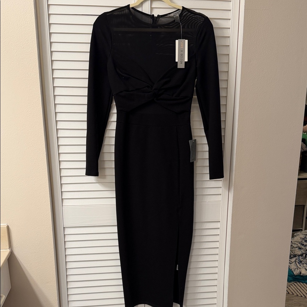 Nordstrom Elegant Black Long Sleeve Dress